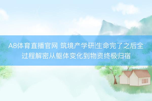 A8体育直播官网 筑境产学研|生命完了之后全过程解密从躯体变化到物资终极归宿