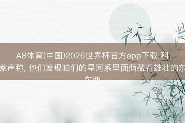 A8体育(中国)2026世界杯官方app下载 科学家声称， 他们发现咱们的星河系里面荫藏着雄壮的东西