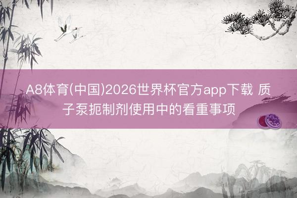 A8体育(中国)2026世界杯官方app下载 质子泵扼制剂使用中的看重事项