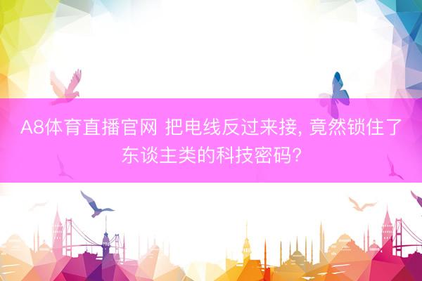 A8体育直播官网 把电线反过来接， 竟然锁住了东谈主类的科技密码?