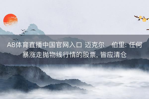 A8体育直播中国官网入口 迈克尔・伯里: 任何暴涨走抛物线行情的股票, 皆应清仓