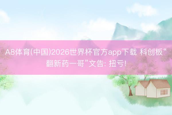 A8体育(中国)2026世界杯官方app下载 科创板“翻新药一哥”文告: 扭亏!