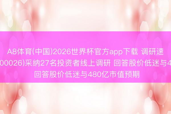 A8体育(中国)2026世界杯官方app下载 调研速递|红日药业(300026)采纳27名投资者线上调研 回答股价低迷与480亿市值预期