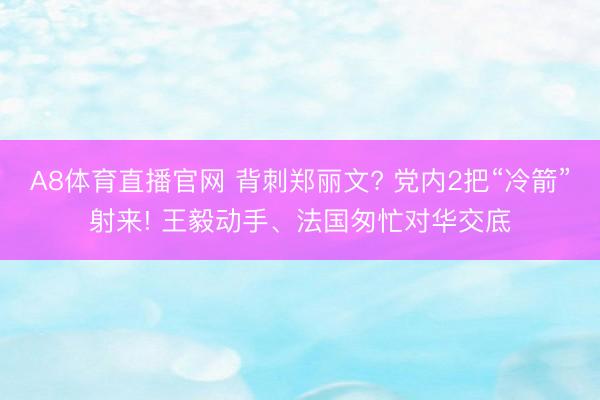 A8体育直播官网 背刺郑丽文? 党内2把“冷箭”射来! 王毅动手、法国匆忙对华交底