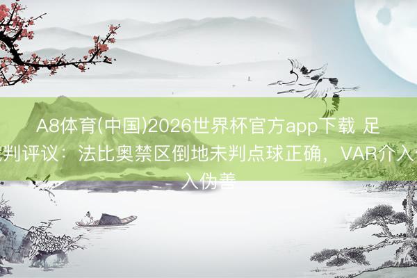 A8体育(中国)2026世界杯官方app下载 足协裁判评议：法比奥禁区倒地未判点球正确，VAR介入伪善