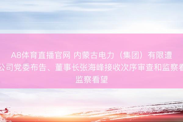 A8体育直播官网 内蒙古电力（集团）有限遭殃公司党委布告、董事长张海峰接收次序审查和监察看望