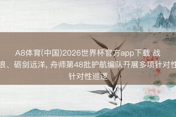 A8体育(中国)2026世界杯官方app下载 战船踏浪、砺剑远洋， 舟师第48批护航编队开展多项针对性巡逻