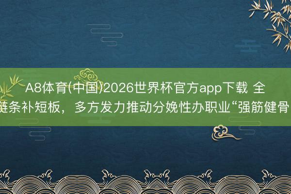 A8体育(中国)2026世界杯官方app下载 全链条补短板，多方发力推动分娩性办职业“强筋健骨”