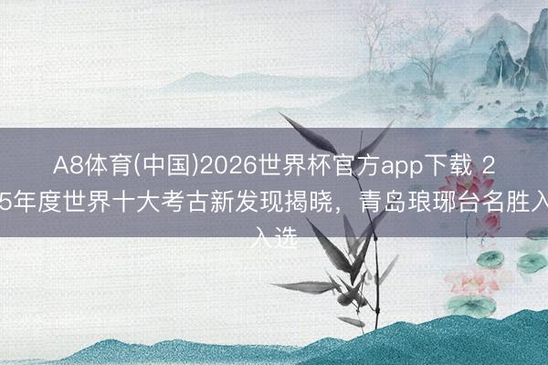 A8体育(中国)2026世界杯官方app下载 2025年度世界十大考古新发现揭晓，青岛琅琊台名胜入选