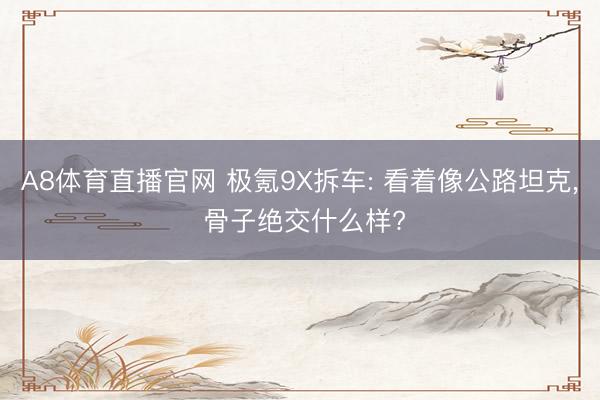 A8体育直播官网 极氪9X拆车: 看着像公路坦克, 骨子绝交什么样?