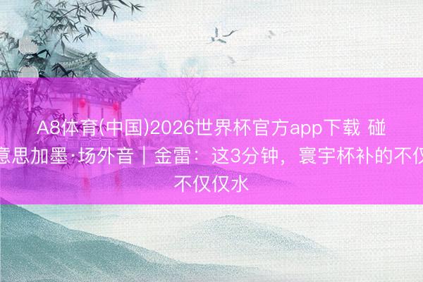 A8体育(中国)2026世界杯官方app下载 碰杯好意思加墨·场外音｜金雷：这3分钟，寰宇杯补的不仅仅水